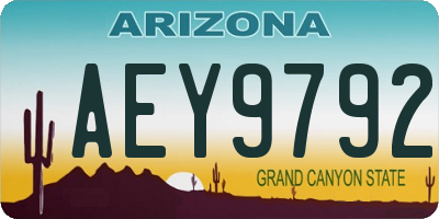 AZ license plate AEY9792