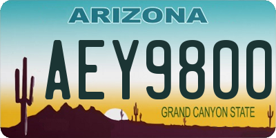 AZ license plate AEY9800