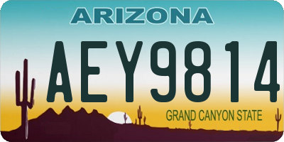 AZ license plate AEY9814