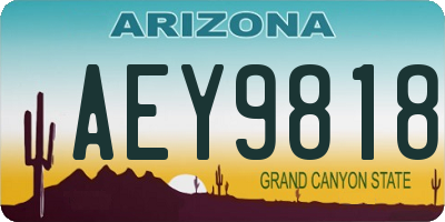 AZ license plate AEY9818