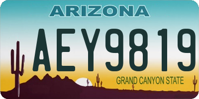 AZ license plate AEY9819