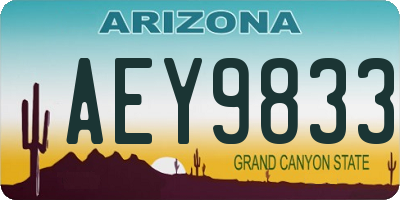 AZ license plate AEY9833