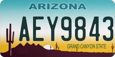 AZ license plate AEY9843