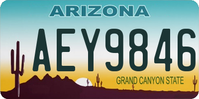 AZ license plate AEY9846