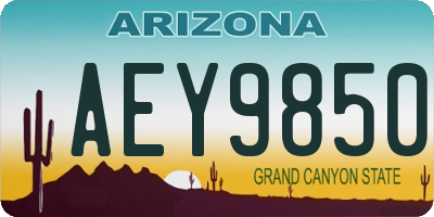 AZ license plate AEY9850