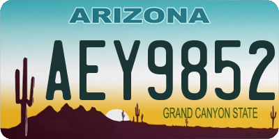 AZ license plate AEY9852