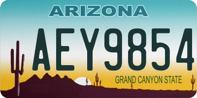 AZ license plate AEY9854