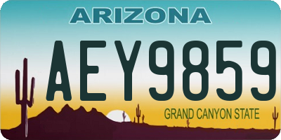 AZ license plate AEY9859