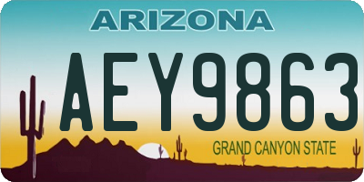 AZ license plate AEY9863
