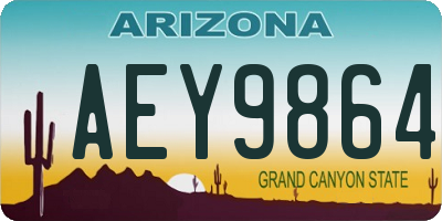 AZ license plate AEY9864