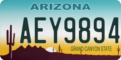 AZ license plate AEY9894