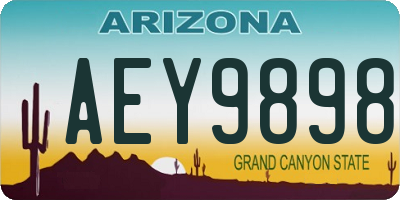AZ license plate AEY9898