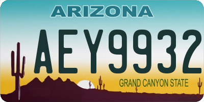 AZ license plate AEY9932