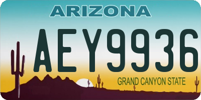 AZ license plate AEY9936