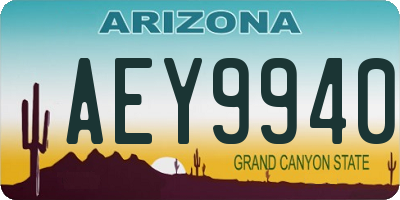 AZ license plate AEY9940