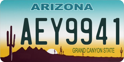 AZ license plate AEY9941