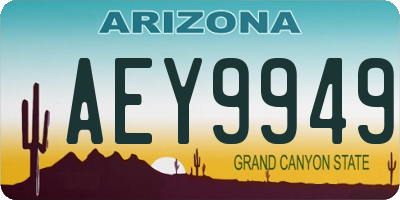 AZ license plate AEY9949