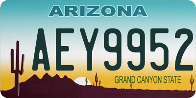AZ license plate AEY9952