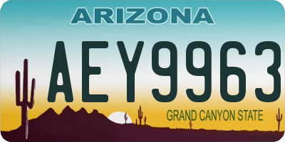 AZ license plate AEY9963
