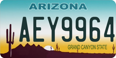 AZ license plate AEY9964