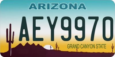 AZ license plate AEY9970