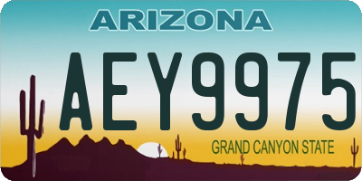 AZ license plate AEY9975
