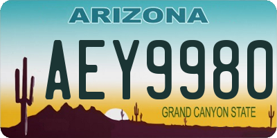 AZ license plate AEY9980