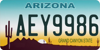 AZ license plate AEY9986