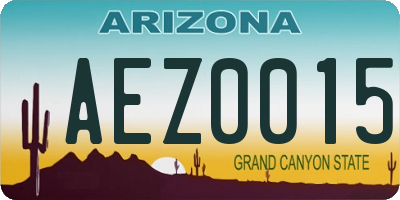 AZ license plate AEZ0015