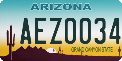 AZ license plate AEZ0034