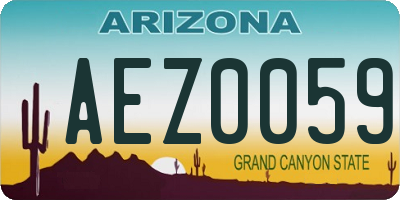 AZ license plate AEZ0059