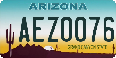 AZ license plate AEZ0076