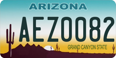 AZ license plate AEZ0082