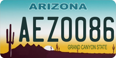 AZ license plate AEZ0086