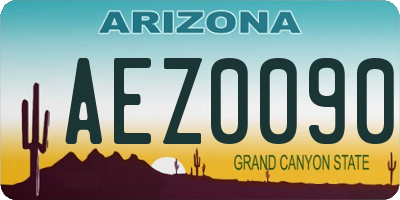 AZ license plate AEZ0090