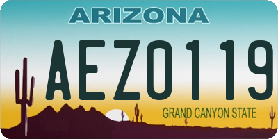 AZ license plate AEZ0119