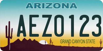 AZ license plate AEZ0123