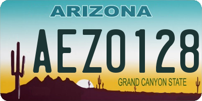 AZ license plate AEZ0128
