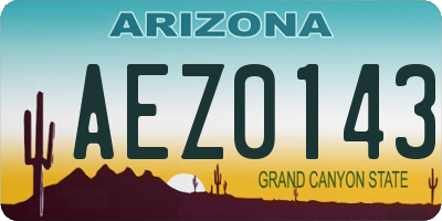 AZ license plate AEZ0143