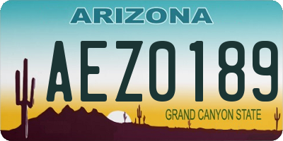 AZ license plate AEZ0189