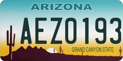 AZ license plate AEZ0193