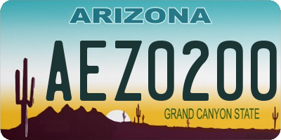 AZ license plate AEZ0200