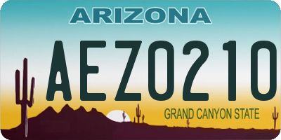 AZ license plate AEZ0210