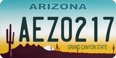AZ license plate AEZ0217