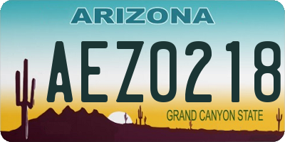 AZ license plate AEZ0218