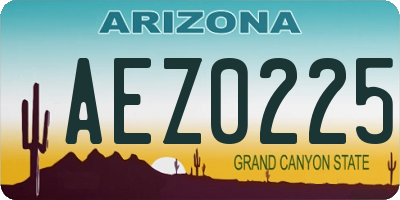 AZ license plate AEZ0225