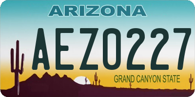 AZ license plate AEZ0227