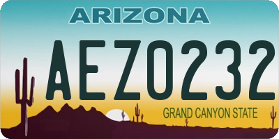 AZ license plate AEZ0232