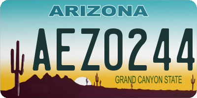 AZ license plate AEZ0244