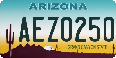 AZ license plate AEZ0250